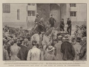Boers commandeering Bar Gold at the Bank of Africa in Johannesburg